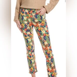 MOTHER Women’s The Insider Flood High-rise Cosmic Blooms Bootcut Jean In Blue